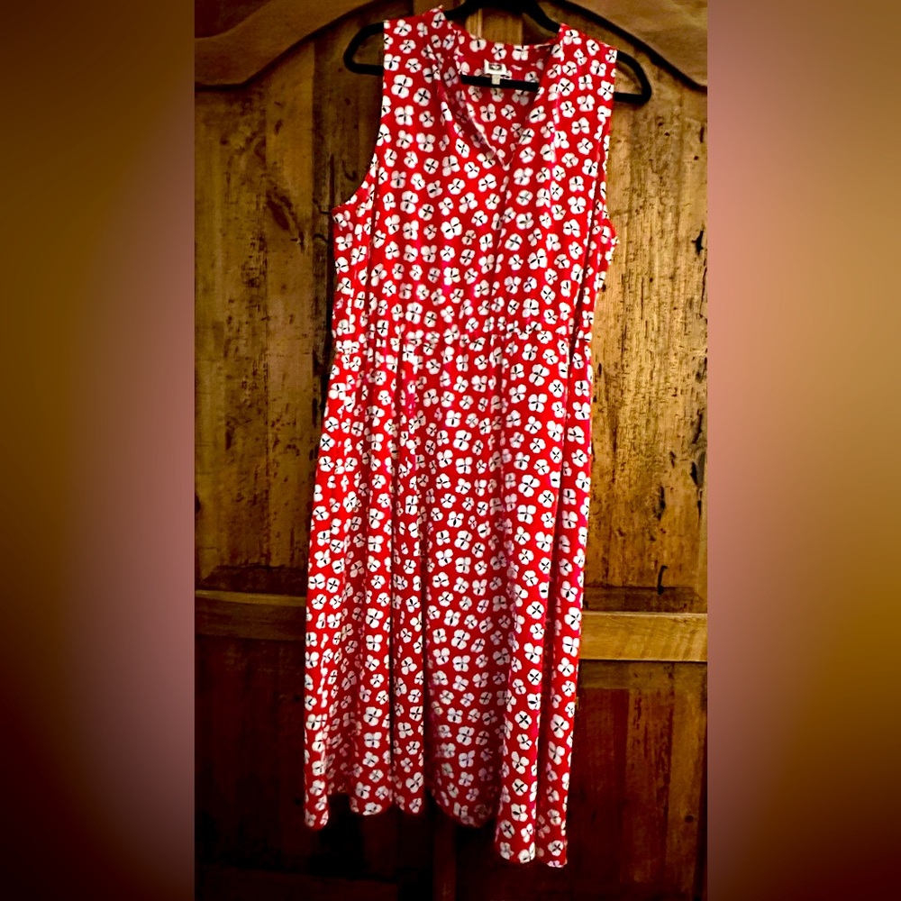 Anne Klein Red Floral Midi Dress